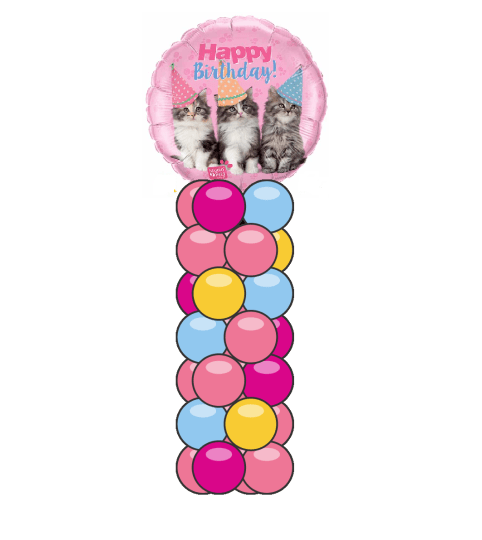 Studio Pets Birthday Kitties Mini Balloon Column