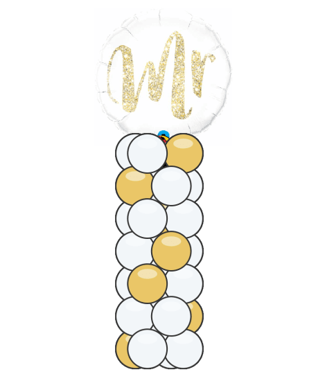 Mr. Glitter Gold Mini Balloon Column