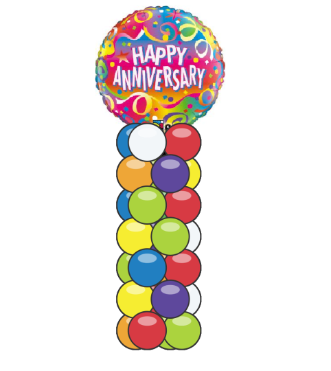 Anniversary Confetti Mini Balloon Column