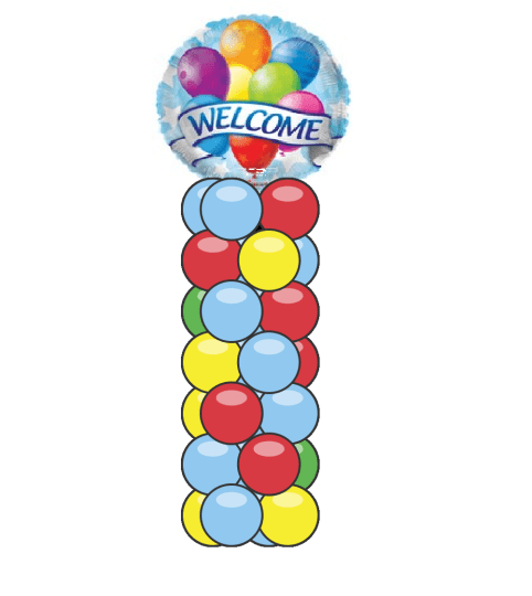 Welcome Banner Mini Balloon Column