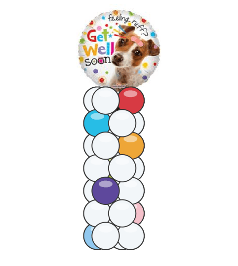 Get Well Dog Mini Balloon Column