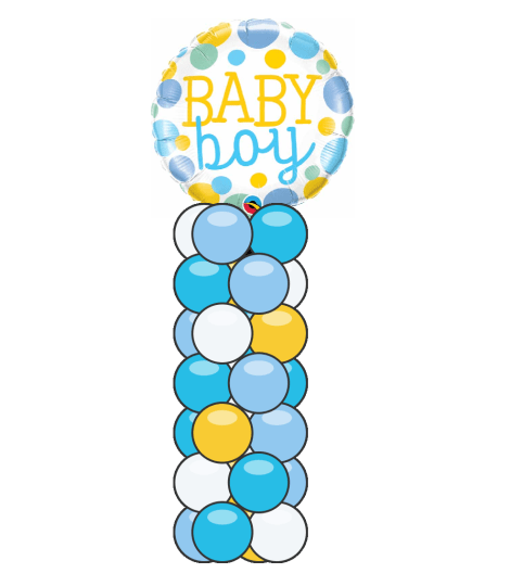 Baby Boy Dots Mini Balloon Column