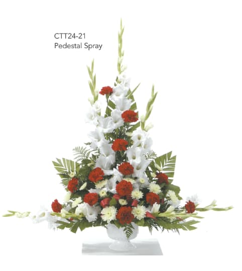 Red & White Pedestal Arrangement(Ctt24-21)