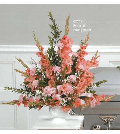 Peach & Pink Pedestal Arrangement(Ctt74-11)