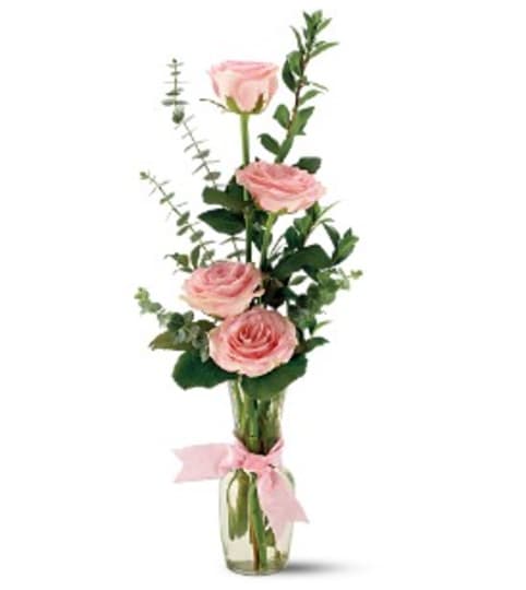 Teleflora's Pink Rose Quartet Vase