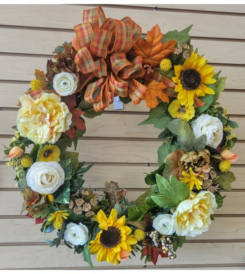 18" Mixed Fall Door Wreath