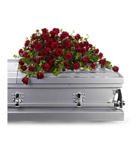 Red Reverence Casket Spray