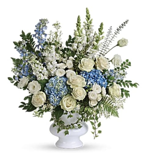 The Treasured And Beloved Urn. An arrangement by Tallevast Florist.