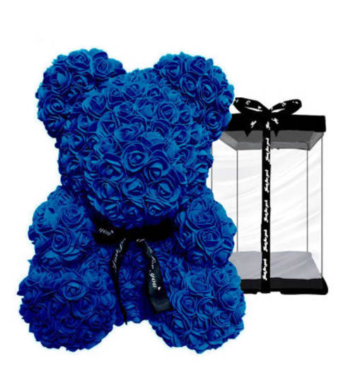 Dark Blue Rose Foam Bear