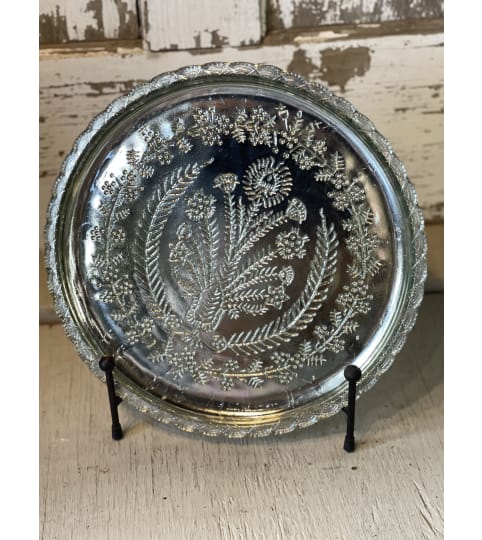 Silver Floral Tray