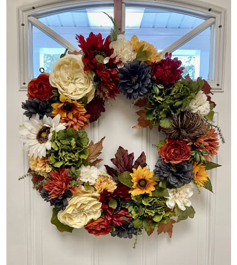 FALL SYMPATHY KEEPSAKE WREATH ARTIFICIAL