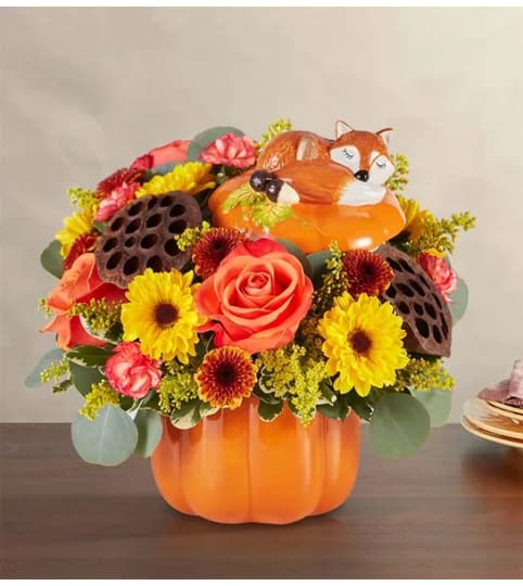 Pumpkin N' Posies Bouquet. An arrangement by Flowerdale by Patty.