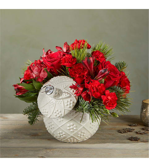 Bauble Bloom Bouquet by Conny's. An arrangement by Conny's Flower Shop.