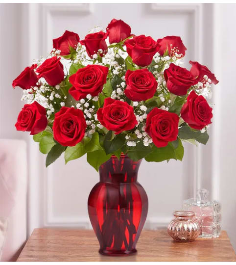 LUV YOU MORE RED ROSES