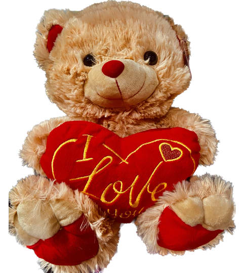 Classic Plush Bear with Music and light. An arrangement by Geni's Florist and Gifts.