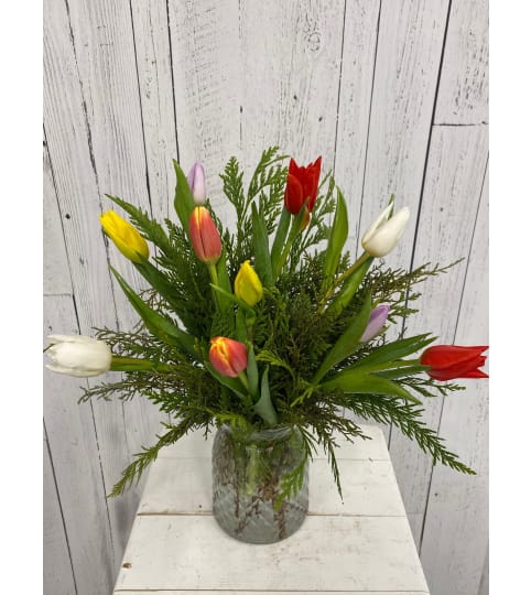 Mix Colour Tulip Bouquet by Seton