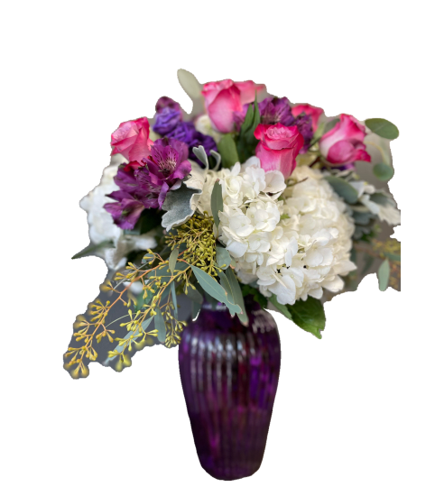 Amethyst Dreams. An arrangement by Blue Iris Florist.