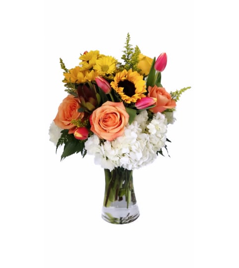 Peach Fields. An arrangement by Blue Iris Florist.