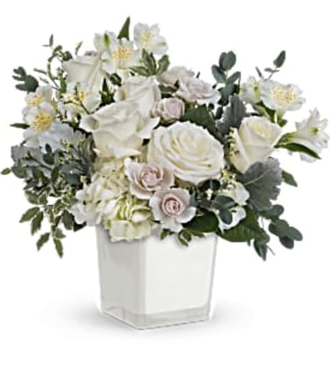 Peaceful Clouds Bouquet. An arrangement by Jennifer's Flowers and Gifts.