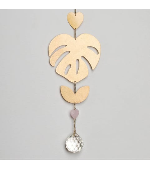 Suncatcher - Monstera Leaf / Rose Quartz