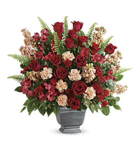 BOLD TRIBUTE BOQUET. An arrangement by J.D. Ballantine's Flowers and Gifts.