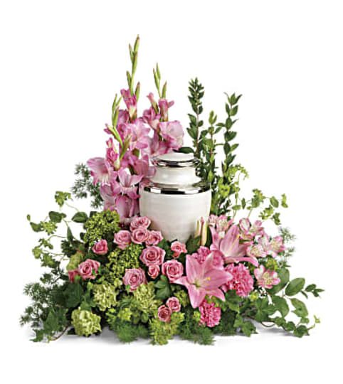 BEAUTIFUL CREMATION TRIBUTE. An arrangement by J.D. Ballantine's Flowers and Gifts.