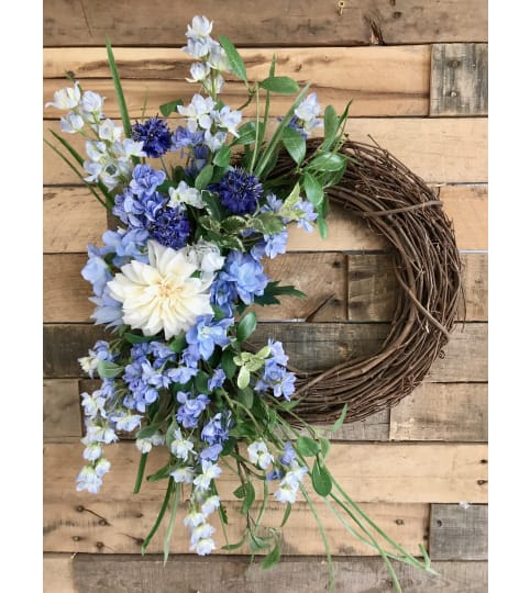 Blue Delphinium Wreath