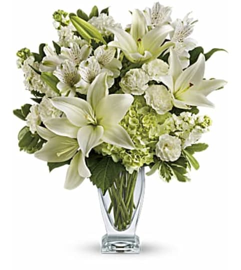 PUREST LOVE BOQUET. An arrangement by J.D. Ballantine's Flowers and Gifts.