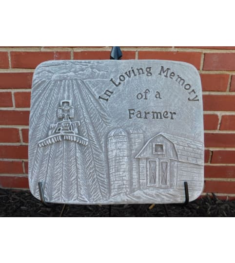 "In Loving Memory of a Farmer" Memorial Plaque