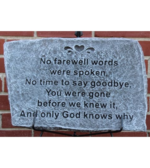 "No Farewell Words" Memorial Plaque