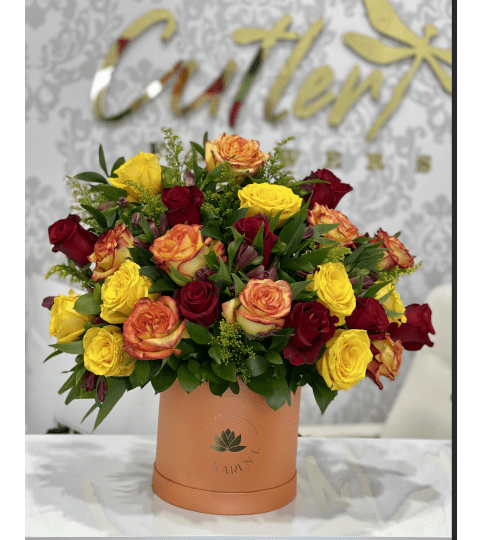Vibrant 24 fresh Roses box deluxe