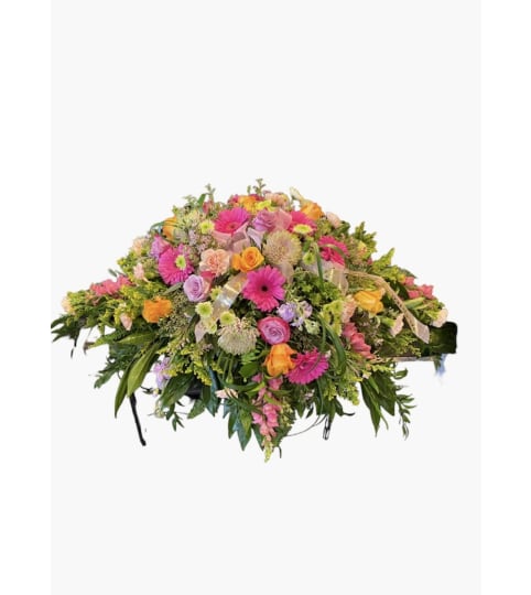 Straight from the Garden Casket Spray. An arrangement by Loyalist Flowers.