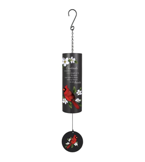 36" Cylinder Sonnet Windchime - Cardinals