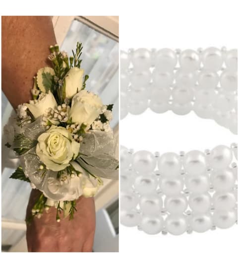 Corsage for Wrist. An arrangement by Loyalist Flowers.
