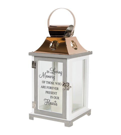 IN OUR HEARTS LANTERN. An arrangement by J.D. Ballantine's Flowers and Gifts.