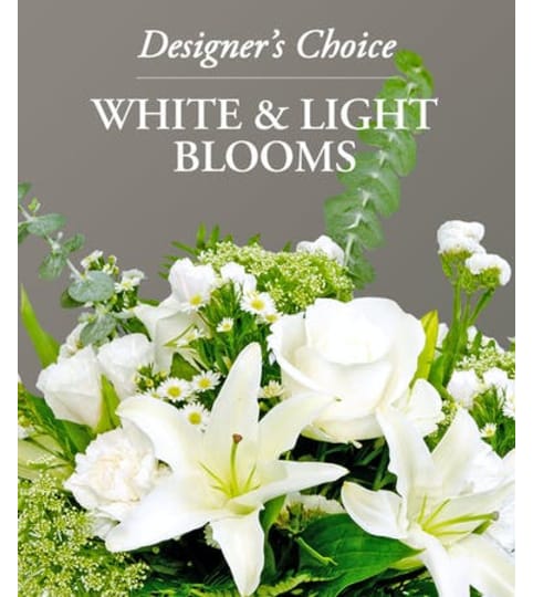 White and Green Mixed Vase. An arrangement by Jennings Florists.