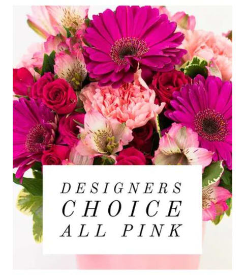 Shades Of Pink In a Vase. An arrangement by Jennings Florists.