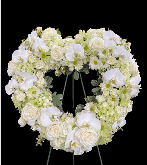 Opulent and Green Daisy Heart