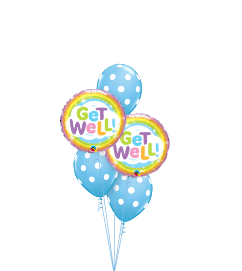 Get Well Rainbow Classic Balloon Bouquet