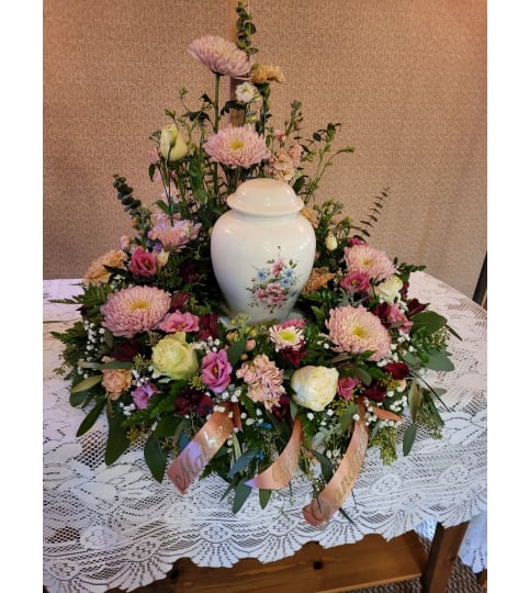 Pinks of Pastel Urn Wreath