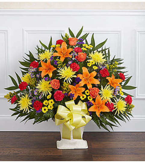 Floor Basket - Multicolor Bright. An arrangement by Garden Florist.