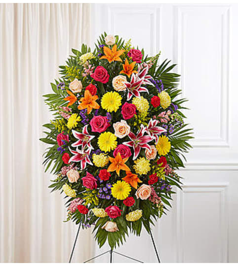 Standing Spray - Multicolor Bright. An arrangement by Garden Florist.
