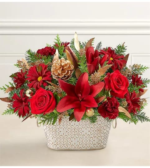CRIMSON TREASURE. An arrangement by J.D. Ballantine's Flowers and Gifts.