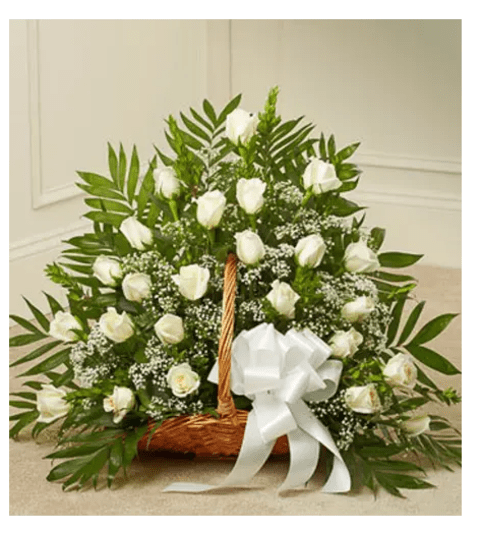 Fireside white roses. An arrangement by Garden Florist.