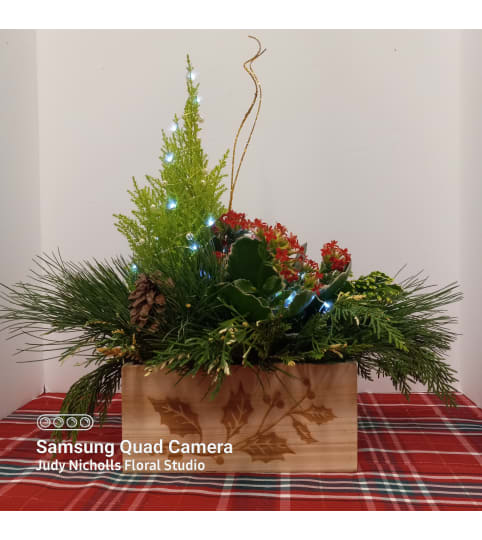 Christmas Holly Table Arrangement