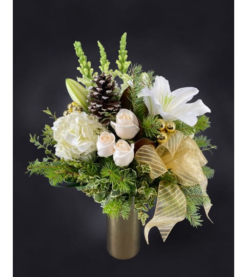 Gold & Glitter Holiday Arrangement Floral Arrangement