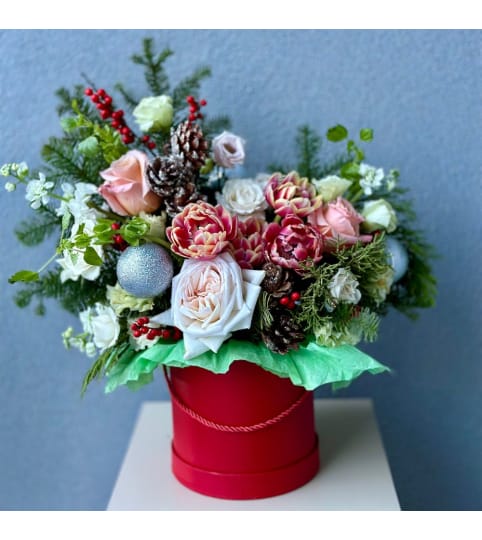 Hat Box "Festive Snowberry"