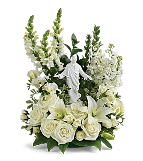 Jesus Serenity Bouquet. An arrangement by Garden Florist.
