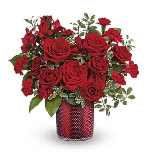 Radiant Crimson. An arrangement by L and J Blooms.