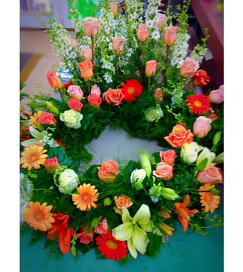 Remembrance Garden Urn Wreath. An arrangement by Jenilyn's Creations.